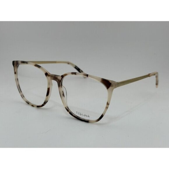 TOPLOOK - Hlaire 54-17-140  A4 Cream & Brown Tortoise Oversized Glasses Frames - Picture 1 of 7